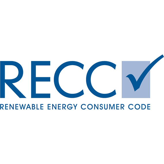 A blue and white logo for the renewable energy consumer council.